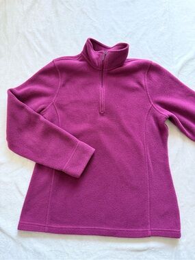 L.L. Bean Women's Bright Fuchsia Fleece Quarter-Zip